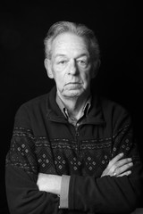 Portrait of an old man with facial expression
