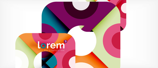 Geometric colorful shapes composition abstract background. Minimal dynamic design