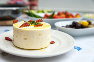 Close up feta cheese