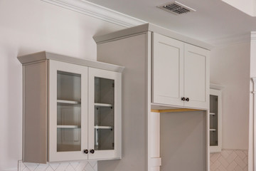 Grey Gray Kitchen Cabinets in a modern New Construction House 