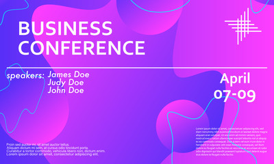 Business conference invitation flyer. Fluid back.
