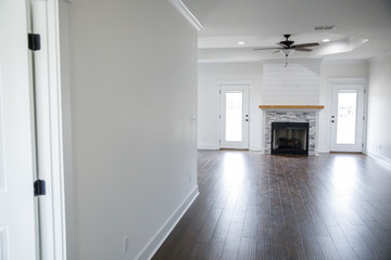 Open Living Dining Room Kitchen Floor Plan in New Construction Home