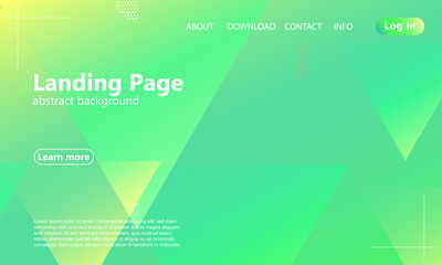Website landing page. Geometric background. 