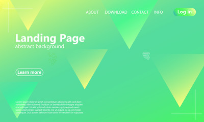 Website landing page. Geometric background. 