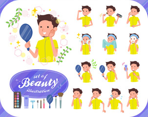 flat type men yellow sportswear_beauty