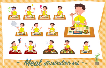 flat type men yellow sportswear_Meal