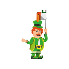  leprechaun with flag irish