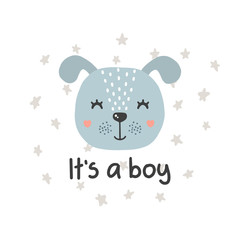 Cute vector illustration with dog baby for baby wear and invitation card.