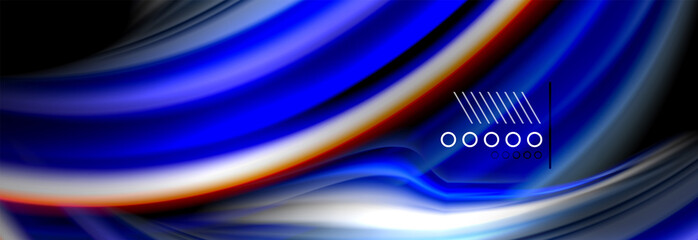 Rainbow color fluid wave lines flow poster. Wave Liquid shapes design