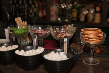 Bar counter with goodies
