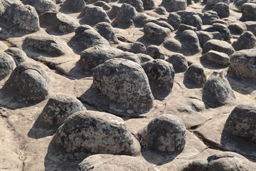 Beautiful natural rough brown knob button stone texture pattern background