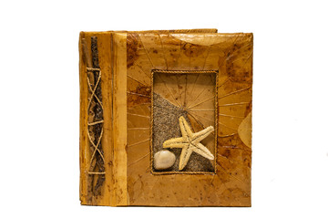 Beautiful and expensive stylish books and albums, photo albums for memory and saving photos on a white and light background.