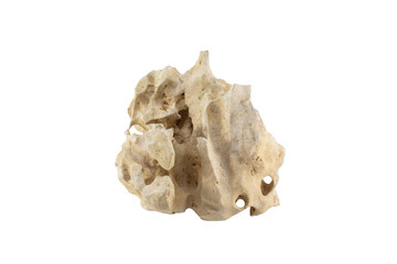 Stone wiht hole isolated on white background.