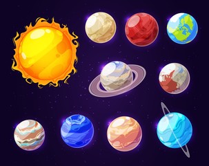 Solar system sun and planets, vector © Vector Tradition