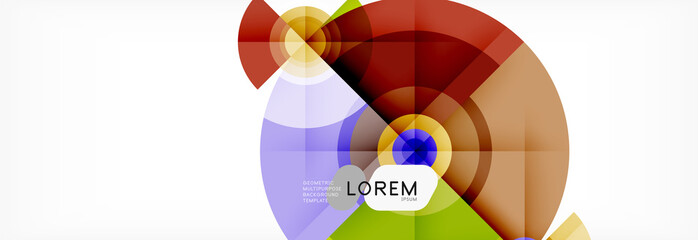 Obraz premium Round circles and triangles abstract background