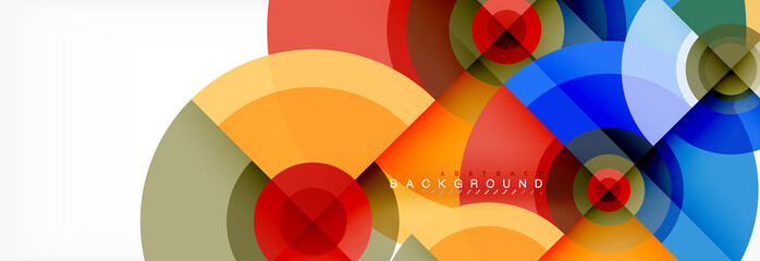 Fototapeta premium Round circles and triangles abstract background