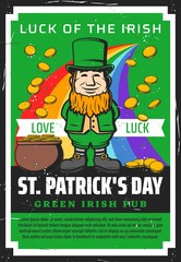 Irish beer bar, St Patrick day leprechaun gold