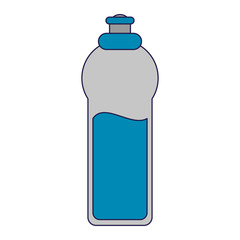 water bottle isolated symbol blue lines