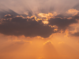 Dramatic arabian sky above eastern Saudi Arabia