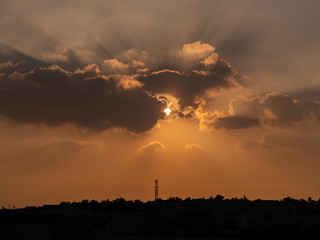 Fototapeta na wymiar Dramatic arabian sky above eastern Saudi Arabia