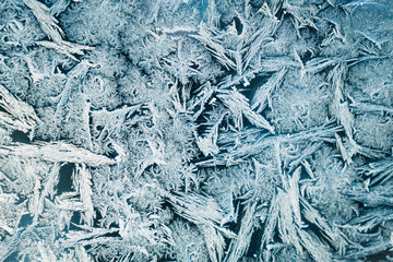 Abstract ice pattern in winter
