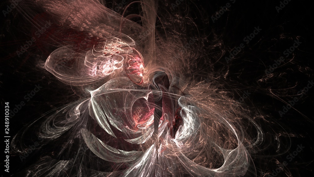 Aufkleber fantasy chaotic colorful fractal pattern. abstract fractal shapes. 3d rendering illustration backgro
