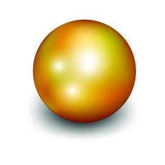 golden ball isolated on white background