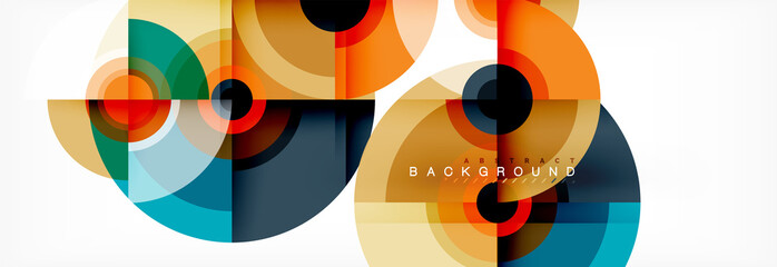 Fototapeta premium Circle geometric composition abstract background design, cover, template, brochure, flyer.