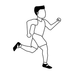 Fototapeta na wymiar fitness man running black and white