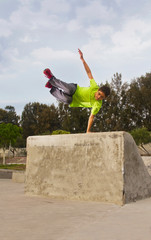 Parkour jump teenager