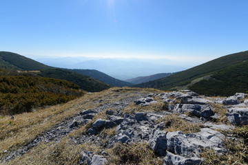 Fototapeta na wymiar View the meadows in The Vratna valley at the national park Mala Fatra