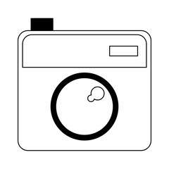 instant camera symbol black and white