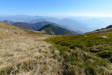 Obraz premium View the meadows in The Vratna valley at the national park Mala Fatra