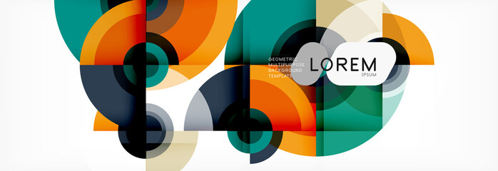 Fototapeta premium Circle abstract background with triangular shapes for modern design, cover, template, brochure, flyer.
