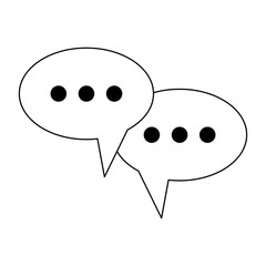 chat bubbles symbol black and white