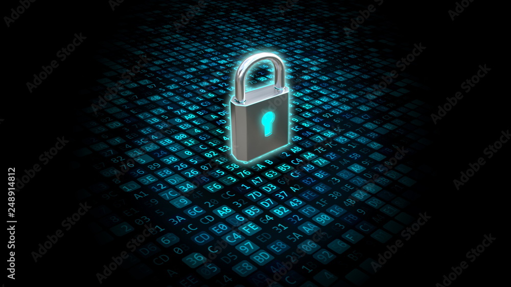 Canvas Prints internet security and data protection concept