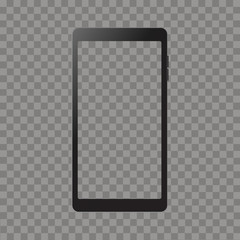 Realistic smartphone mockup with transparent screen. Vector.