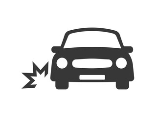 Obraz premium Car wheel crash icon