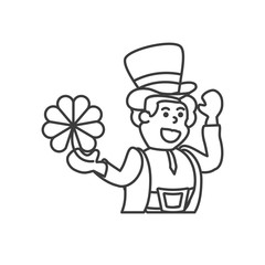 leprechaun with clover luck icon