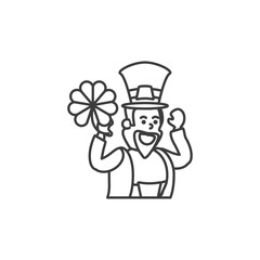 leprechaun with clover luck icon