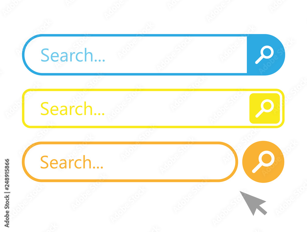 Poster search bar vector element set