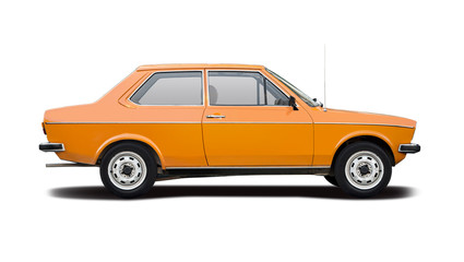 Classic German car isolated on white