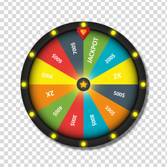 wheel of fortune 3d object isolated on white background
