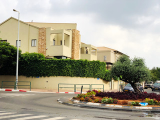 RISHON LE ZION, ISRAEL - August 2, 2018: Private house and trees  in Rishon Le Zion, Israel