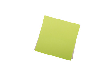 Sticker note green, isolated, on white background