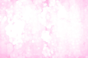 Blured bright background from shining bokeh circles in defocus. Pink colored.