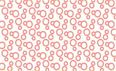 retro pattern with hand drawing a circle. Pink pastel color. Pink circle with pink circle, abstract background of space transparent pink circles and bubbles for fabric or gift accessories on white
