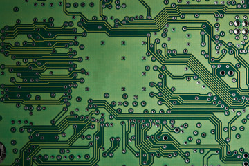 Printed circuit board. Computer technology background.