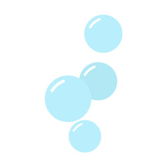 Soap bubbles flat isolated on white background