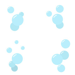 Soap bubbles flat isolated on white background